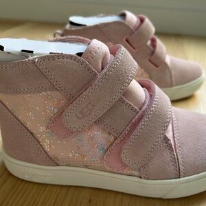 Ugg Rennon Pink & Glitter High Top Suede Sneaker